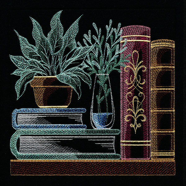 Build a Bookshelf Scene – Plants and Books