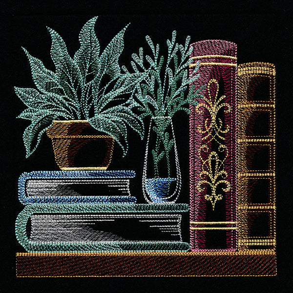 Build a Bookshelf Scene – Plants and Books