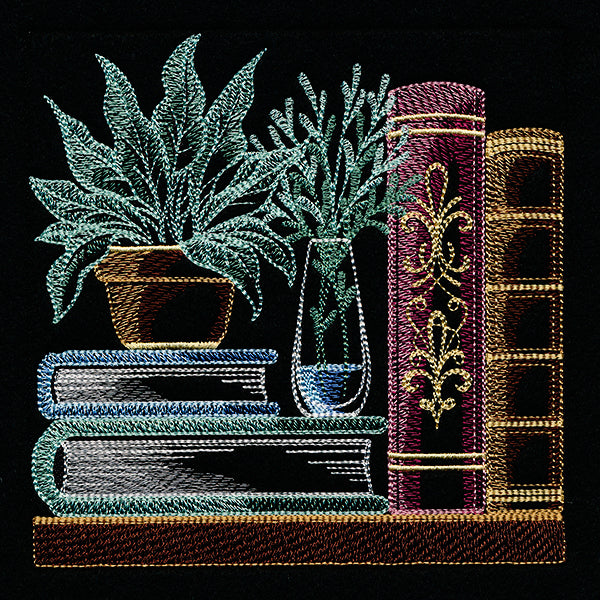Build a Bookshelf Scene – Plants and Books