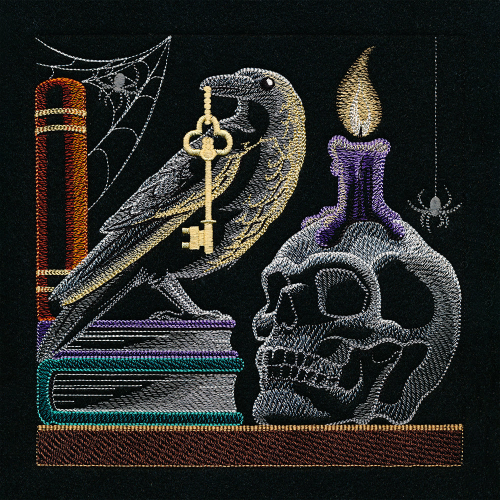 Build a Halloween Bookshelf Scene - Skull and Crow