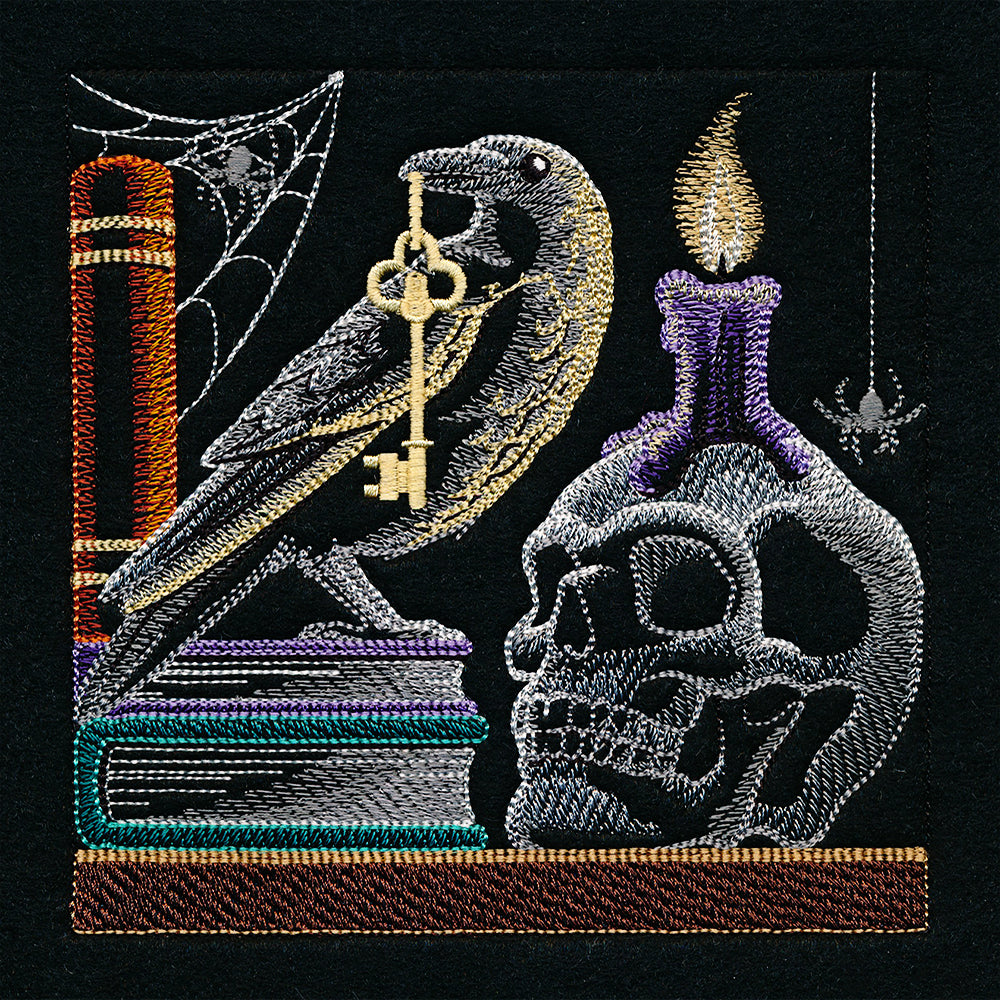 Build a Halloween Bookshelf Scene - Skull and Crow