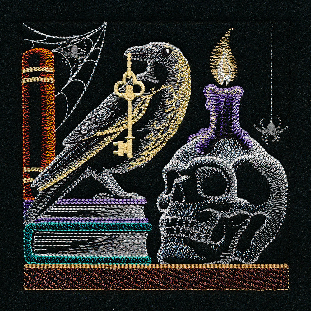 Build a Halloween Bookshelf Scene - Skull and Crow