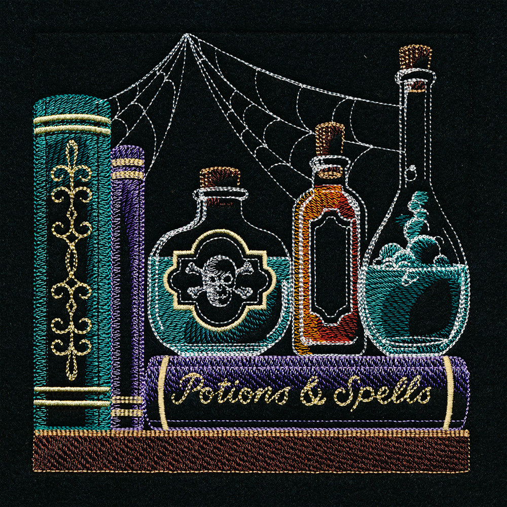 Build a Halloween Bookshelf Scene - Potions and Spells