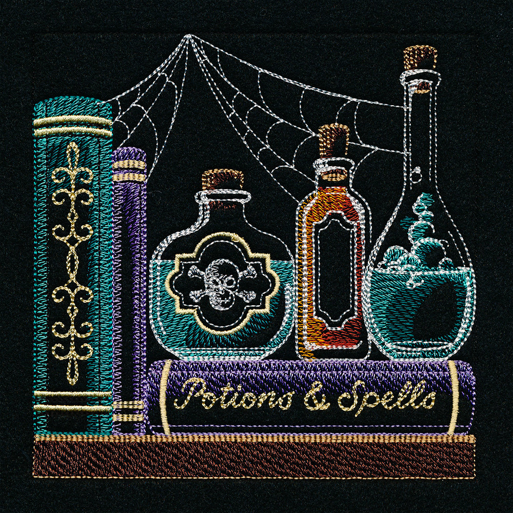 Build a Halloween Bookshelf Scene - Potions and Spells