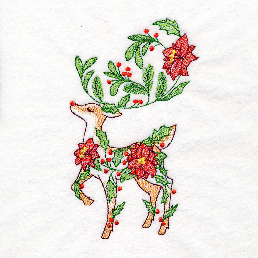 Floral Christmas Reindeer