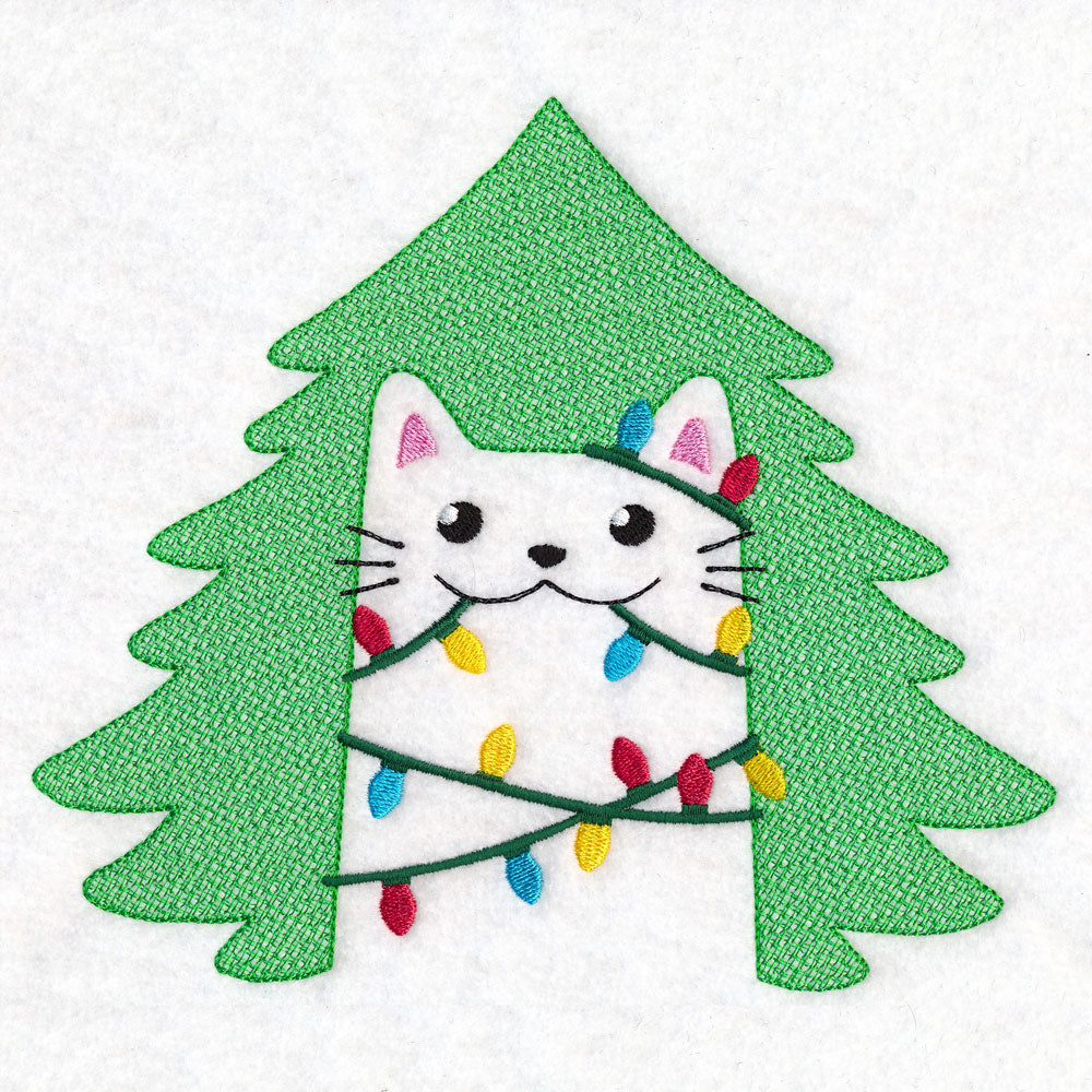Christmas Lights Kitty (Embossed)