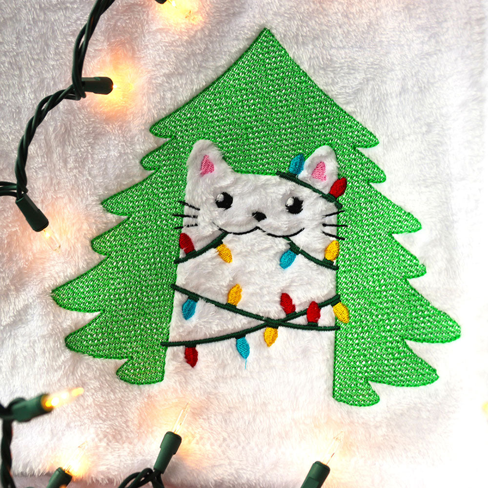 Christmas Lights Kitty (Embossed)