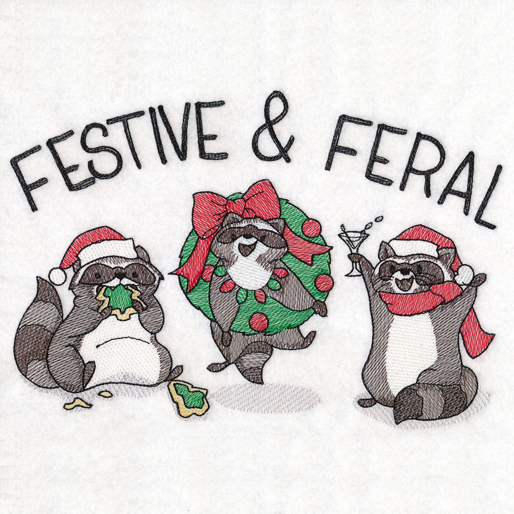Festive & Feral Raccoons