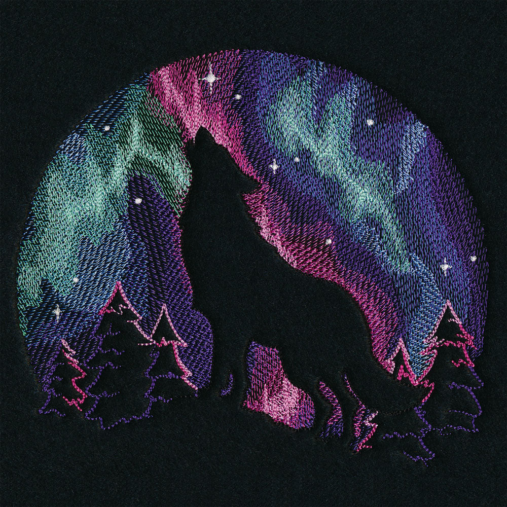 Aurora Wolf Silhouette (Embossed)