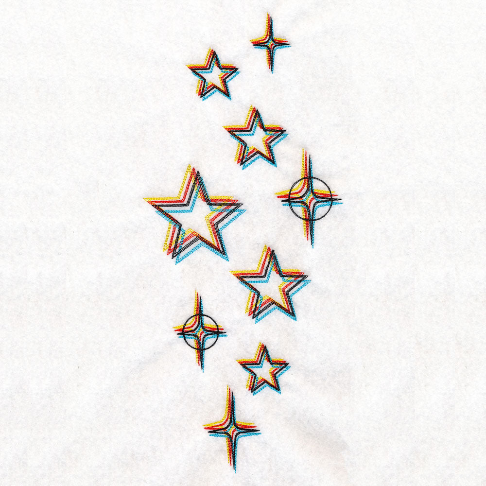 Chromatic Stars Border - Vertical