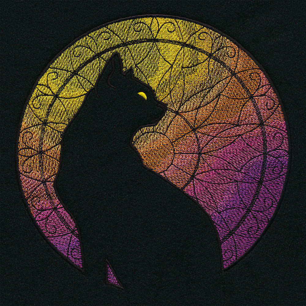 Stained Glass Cat Silhouette (Embossed)