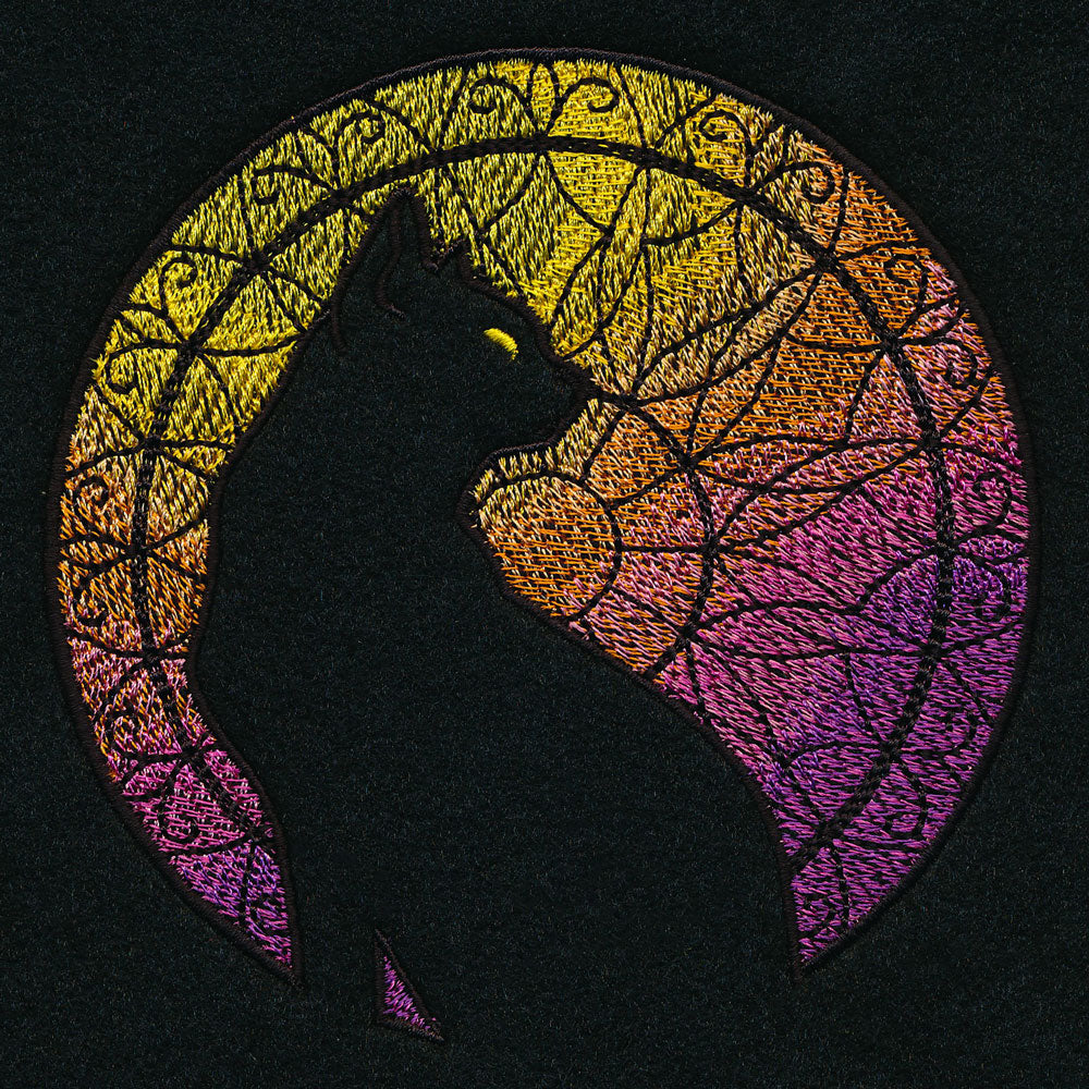 Stained Glass Cat Silhouette (Embossed)