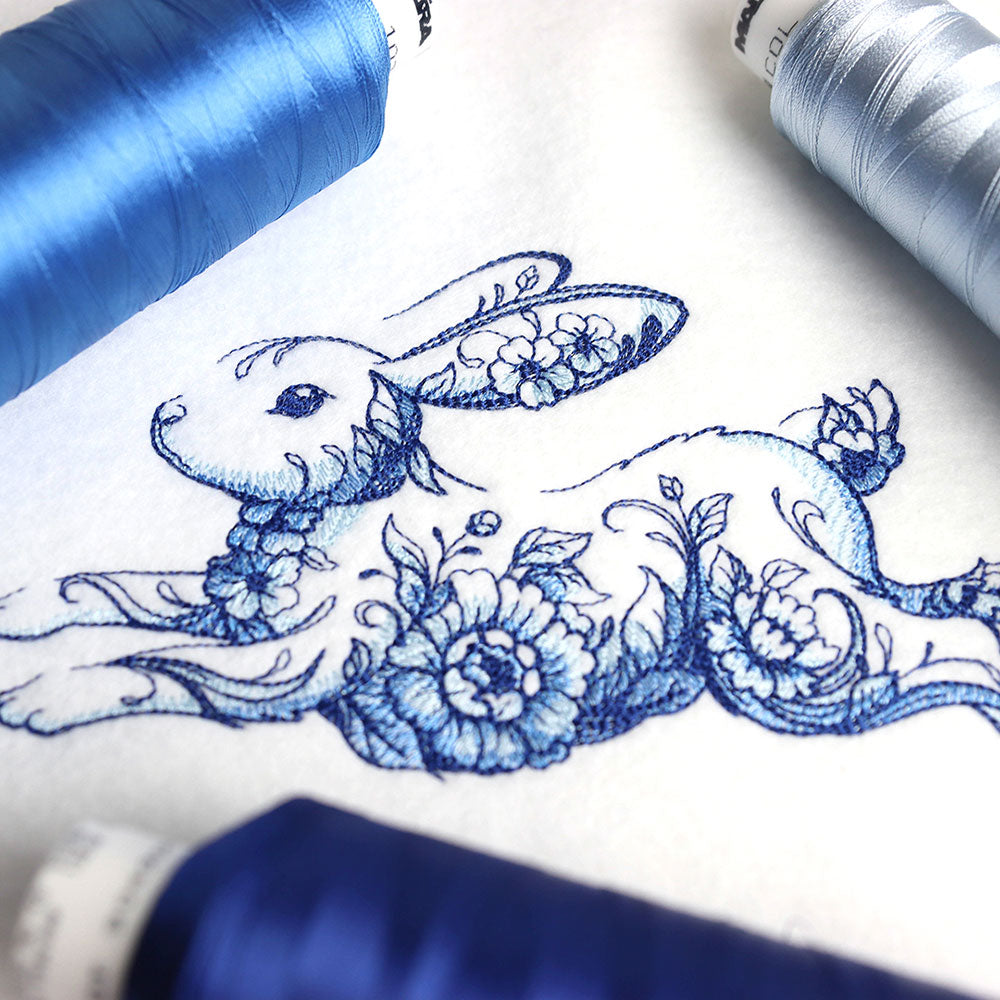 Delft Blue Floral Bunny
