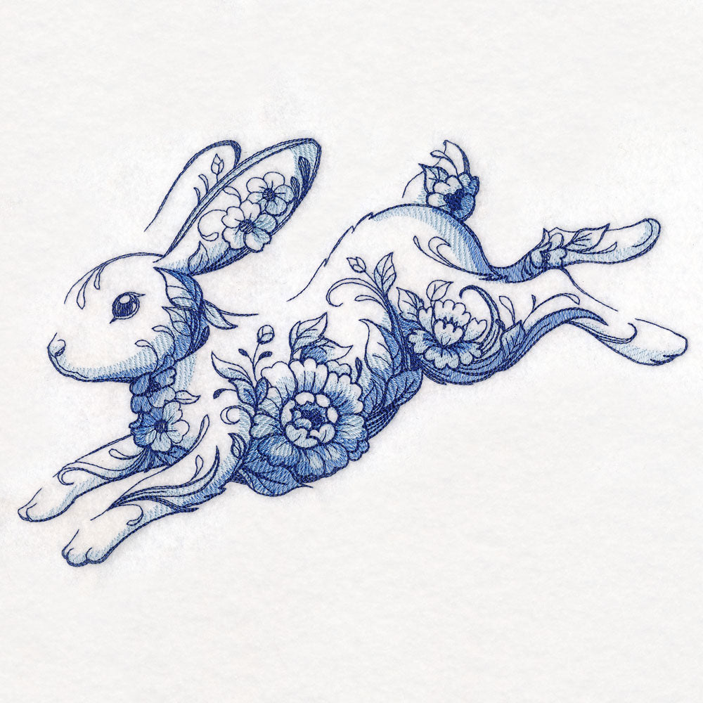 Delft Blue Floral Bunny