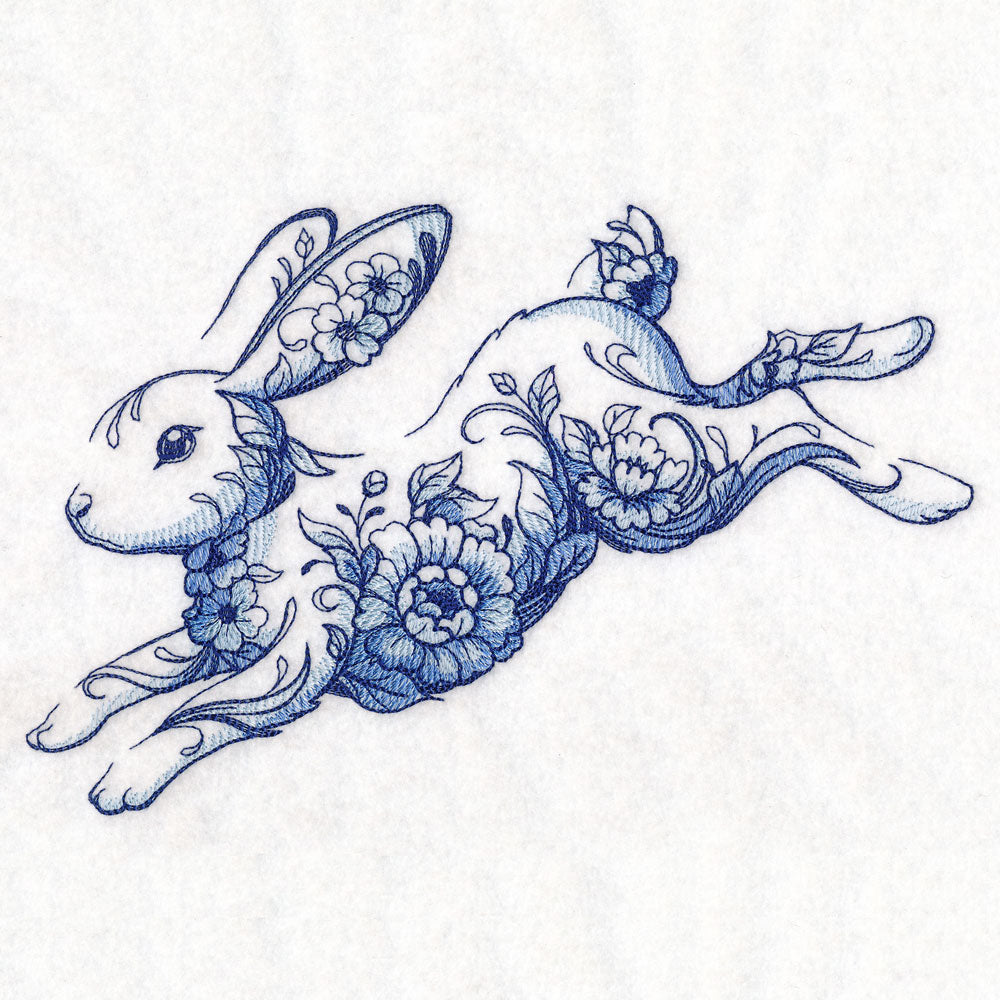 Delft Blue Floral Bunny