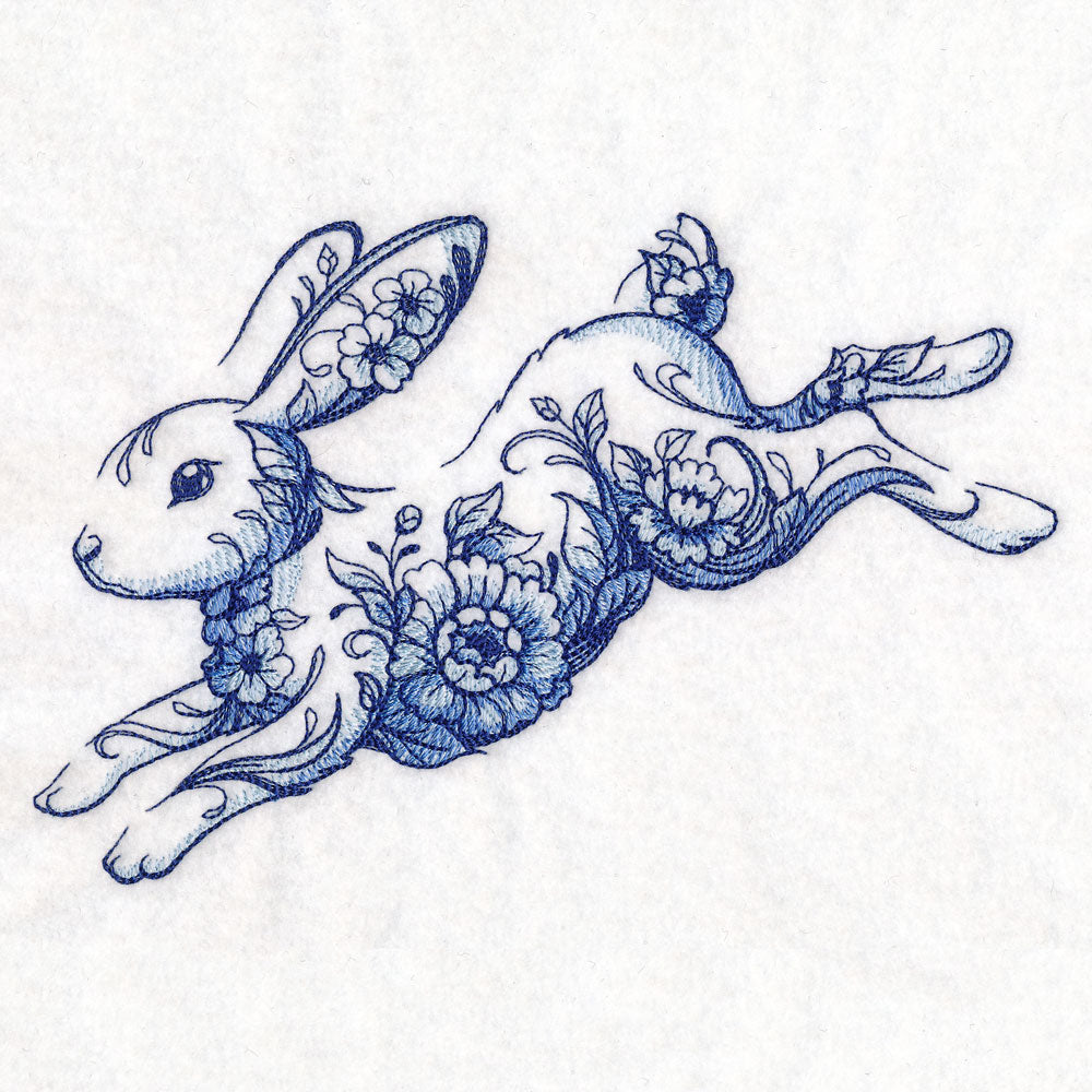 Delft Blue Floral Bunny