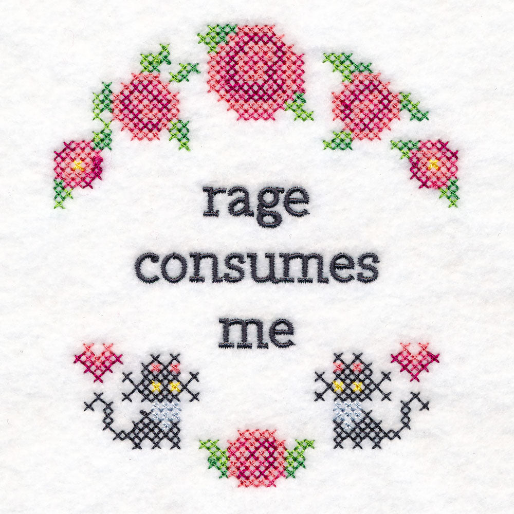 Snarky Samplers - Rage Consumes Me (Cross Stitch)