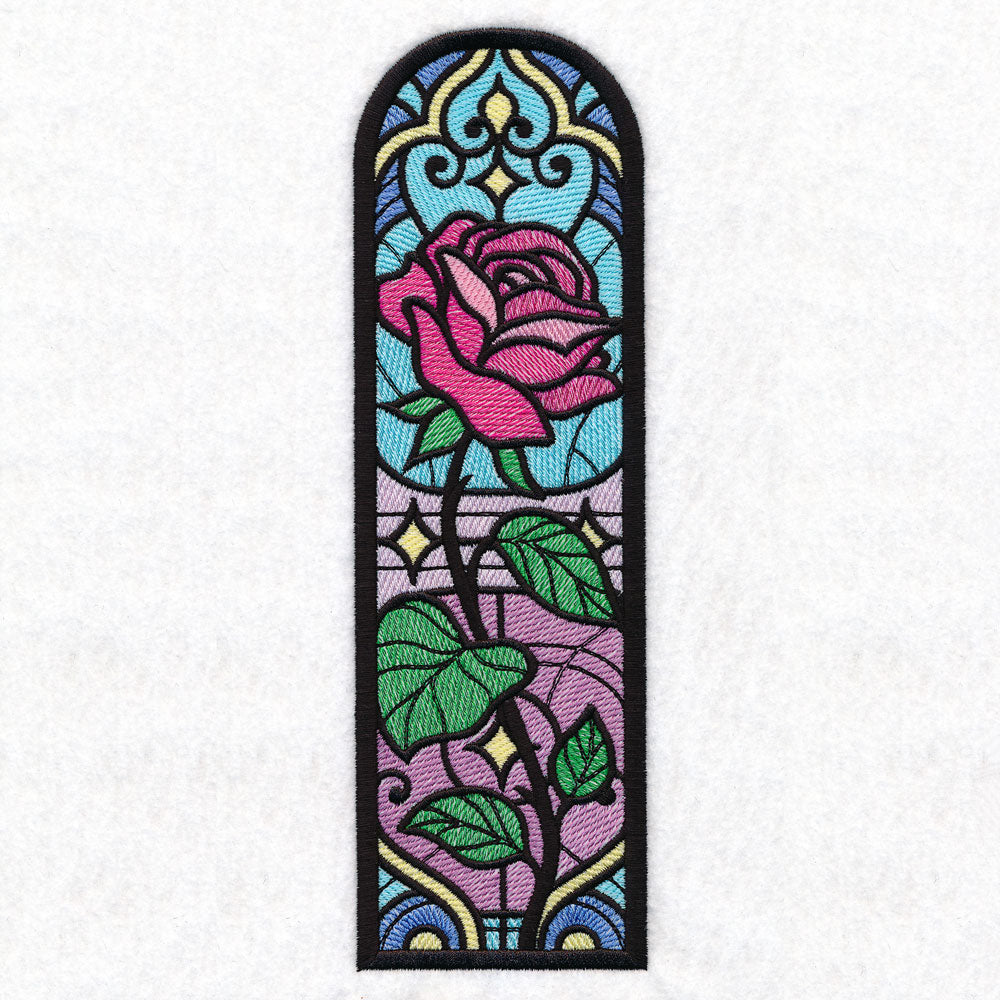 Stained Glass Rose Bookmark (Organza)