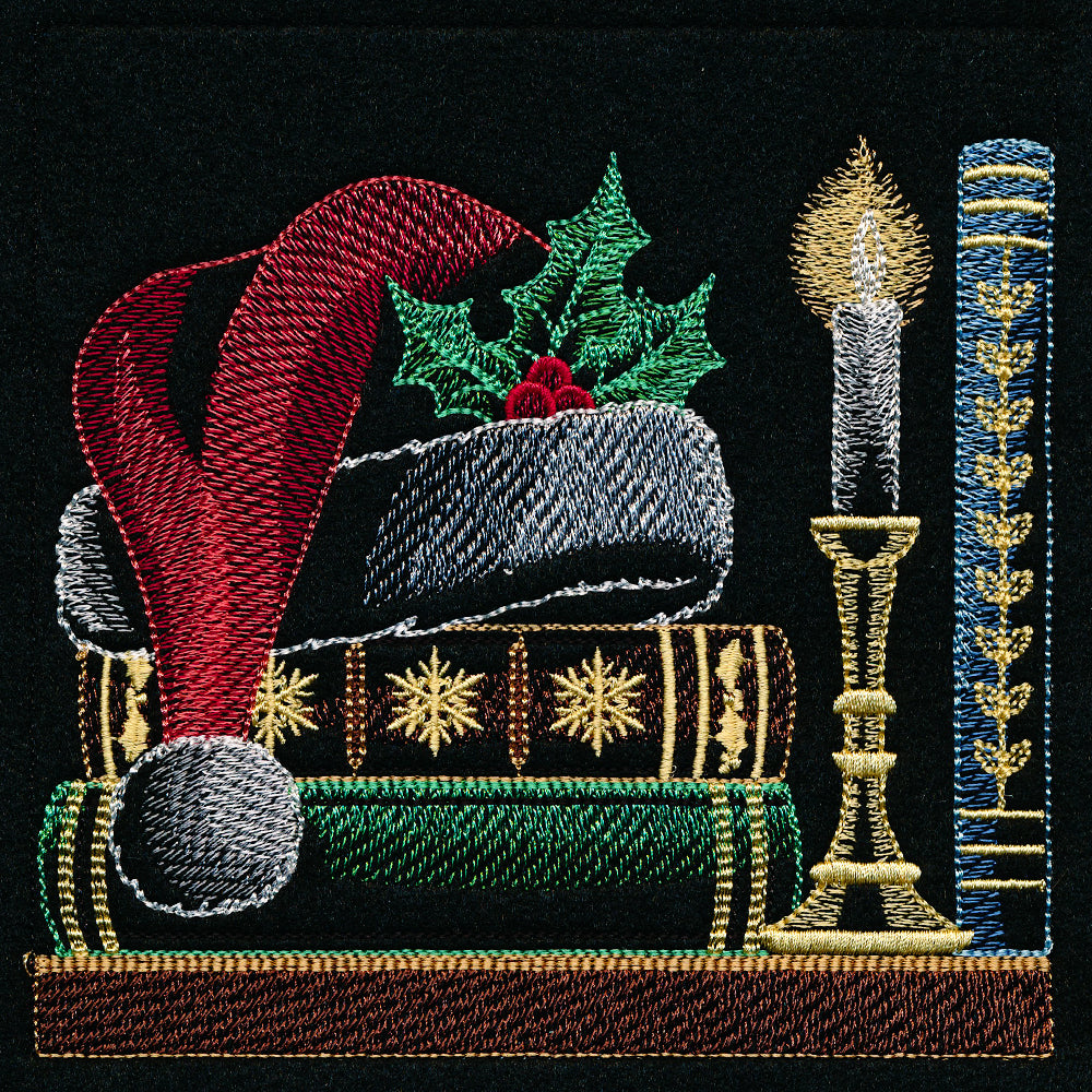 Build a Christmas Bookshelf Scene - Santa Hat
