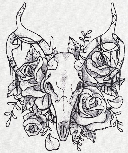 Sketched Deer Skull