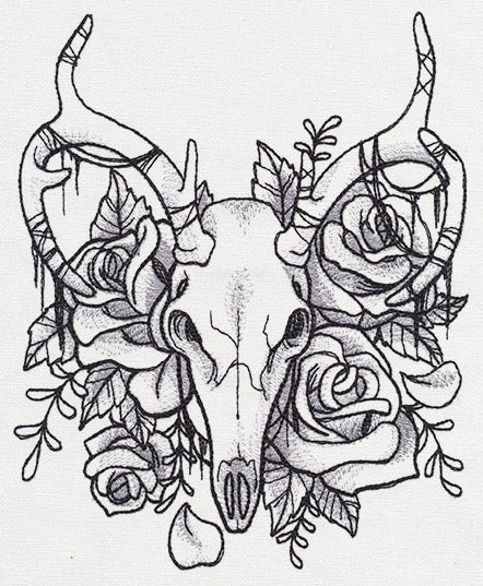Sketched Deer Skull