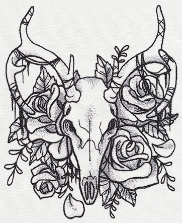 Sketched Deer Skull