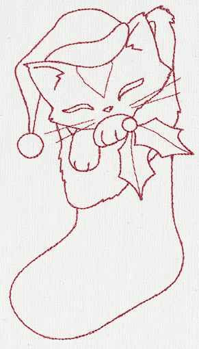 Feline Festive Outlines - Kitty Stocking