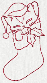 Feline Festive Outlines - Kitty Stocking
