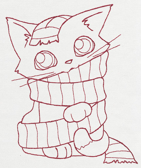 Feline Festive Outlines - Kitty Scarf