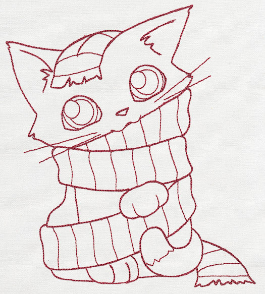 Feline Festive Outlines - Kitty Scarf