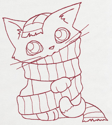 Feline Festive Outlines - Kitty Scarf