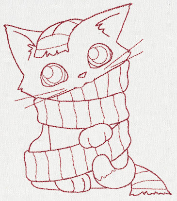 Feline Festive Outlines - Kitty Scarf
