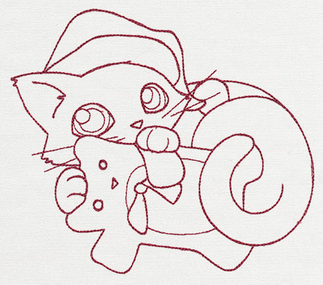 Feline Festive Outlines - Teddy Bear Kitty