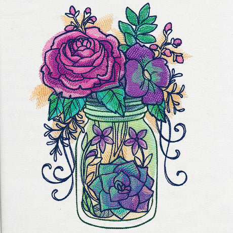 Kaleidoscope Blooms - Mason Jar