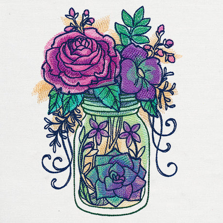 Kaleidoscope Blooms - Mason Jar