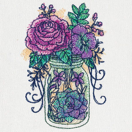 Kaleidoscope Blooms - Mason Jar