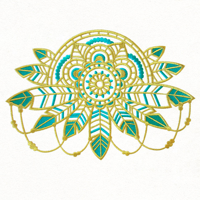 Bohemian Gold - Feathers Medallion