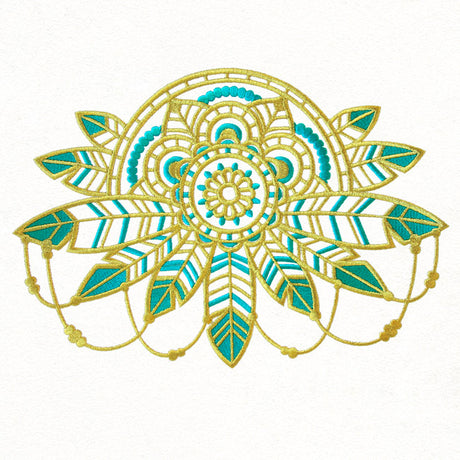 Bohemian Gold - Feathers Medallion
