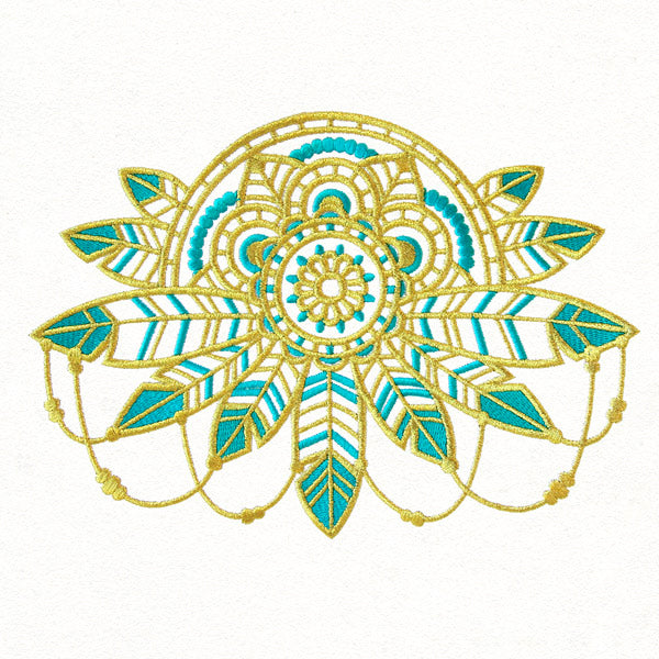 Bohemian Gold - Feathers Medallion
