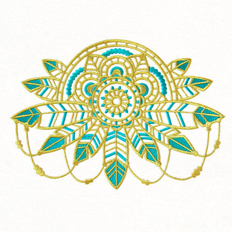 Bohemian Gold - Feathers Medallion