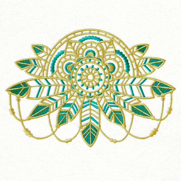 Bohemian Gold - Feathers Medallion