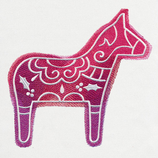 Watercolor Christmas - Dala Horse
