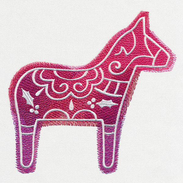 Watercolor Christmas - Dala Horse