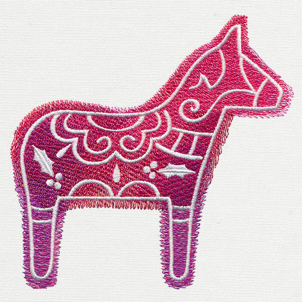 Watercolor Christmas - Dala Horse