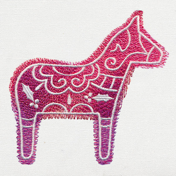 Watercolor Christmas - Dala Horse