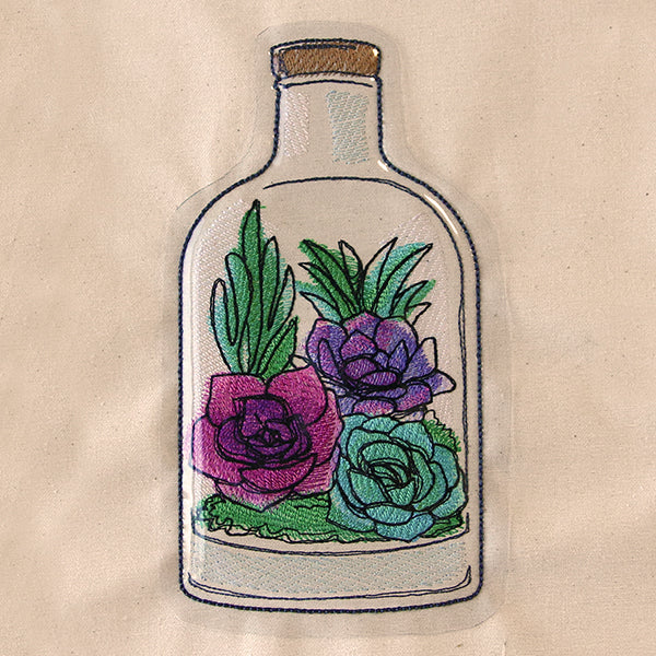 Succulent Terrarium (Vinyl Applique)
