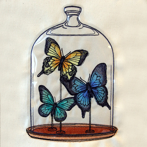Butterfly Bell Jar (Vinyl Applique)