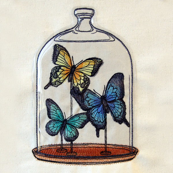 Butterfly Bell Jar (Vinyl Applique)