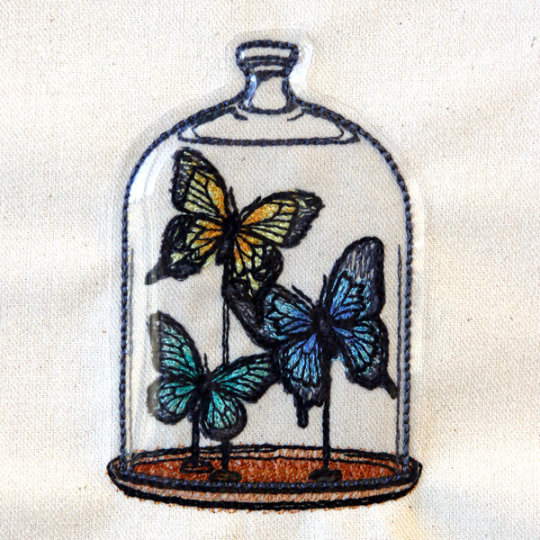 Butterfly Bell Jar (Vinyl Applique)