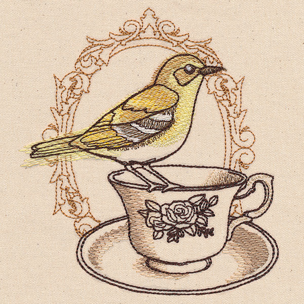 French Cafe - Teacup with Bird